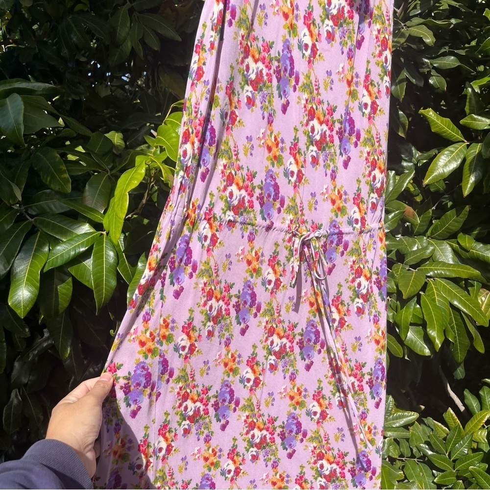 Moschino Cheap and Chic lilac purple floral‎ sleeveless midi dress - Picture 3 of 4